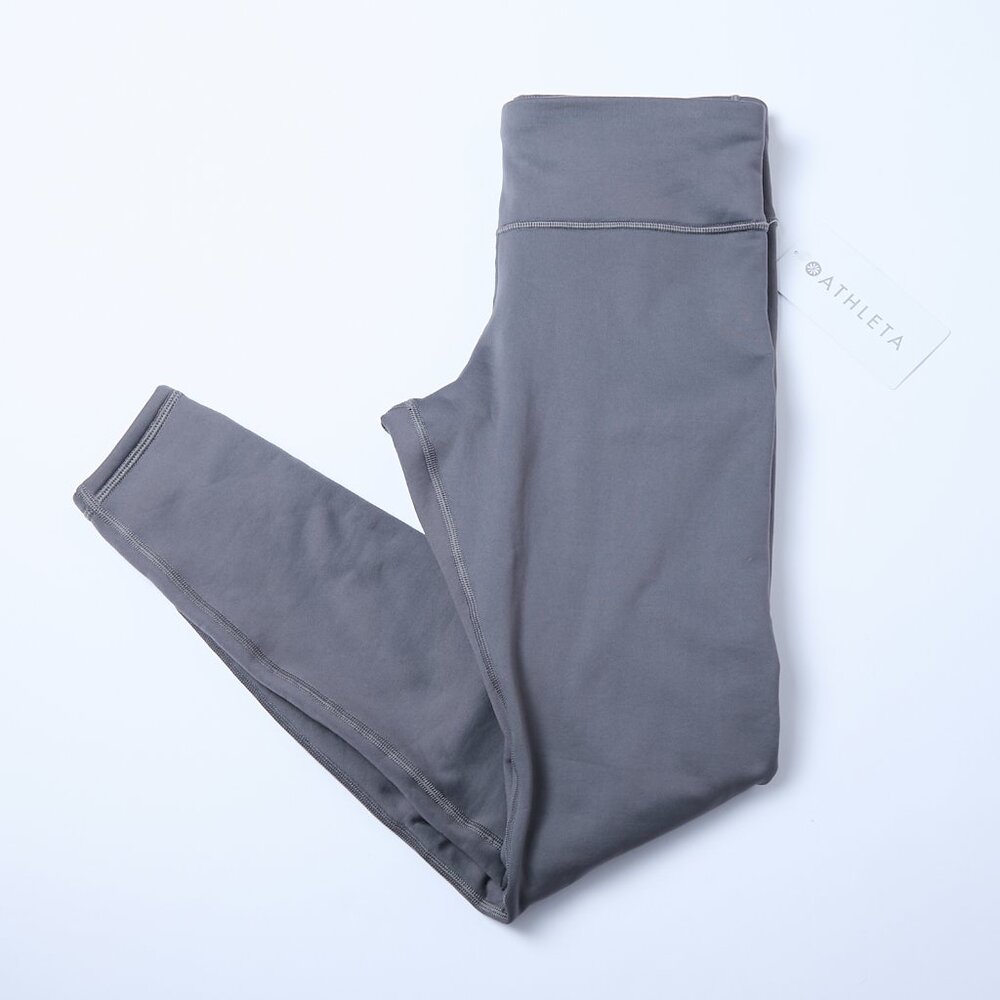 Athleta NWT Alpine Valley Tights Fleece Lined Gray Hiking Workout Leggings Small